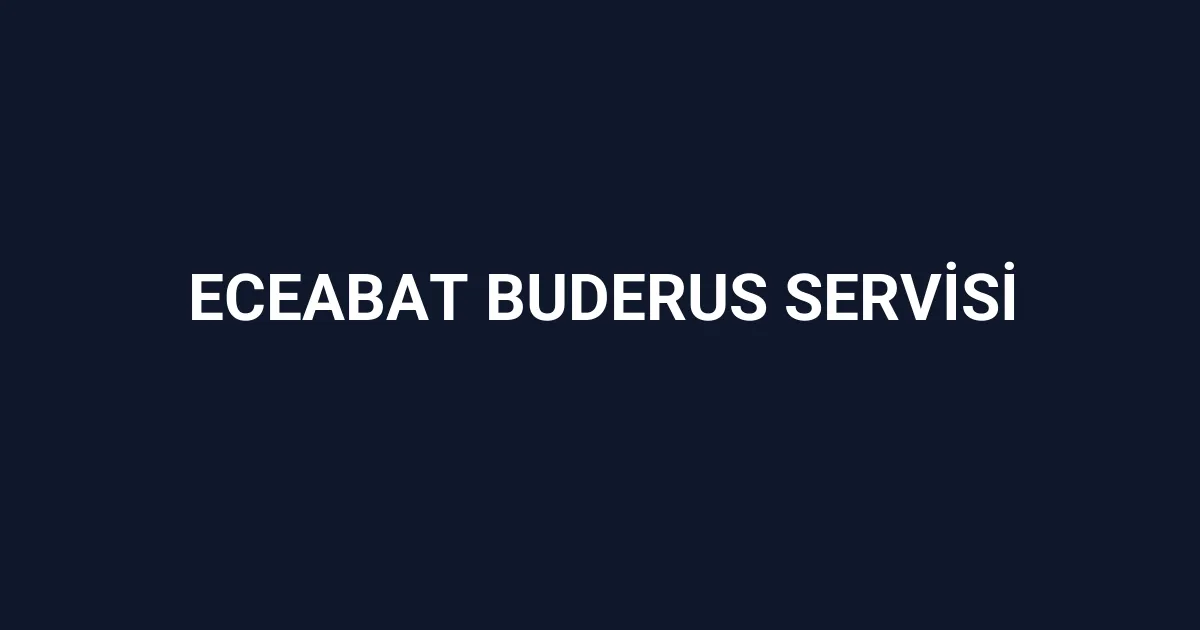 Eceabat Buderus Servisi